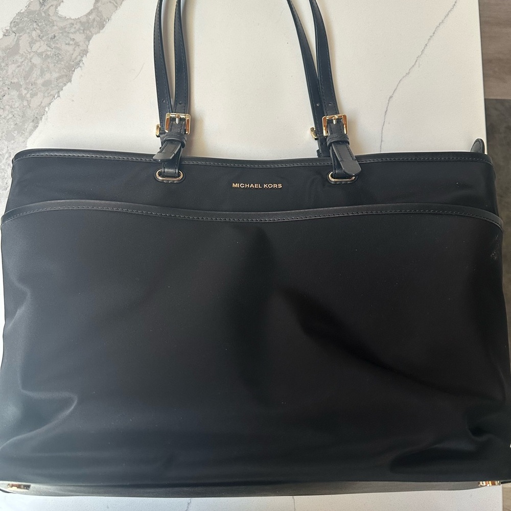 Michael Kors Black Handbag with Gold Accents